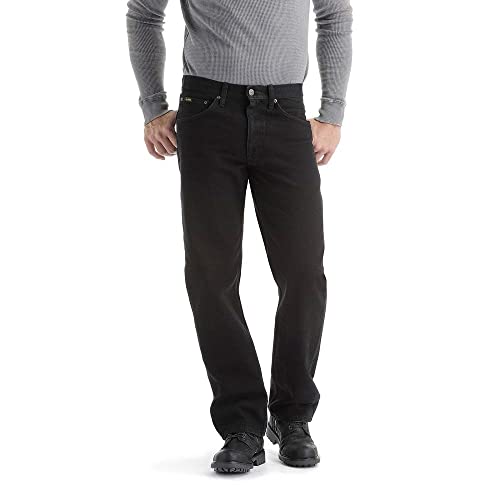 Image of Lee Men's Straight Fit Cotton Jeans (2100208 Black 44W X L34)
