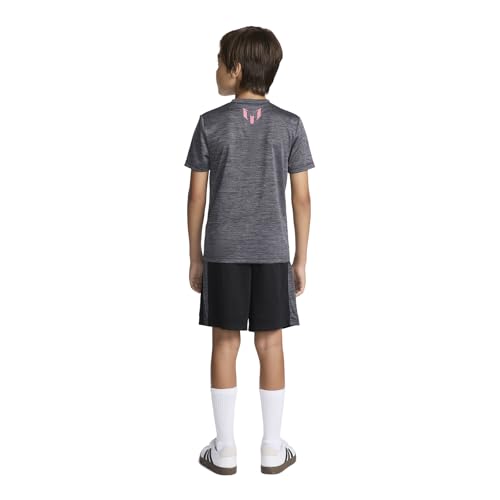 Image of Messi Boys' Lifestyle Short Sleeve 2-piece Set, Slim-fit Jersey Set With Top & Shorts