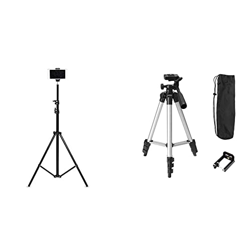 Tygot Lightweight & Portable Portable 7 Feet (84 Inch) Long Tripod Stand && Adjustable Aluminium Alloy Tripod Stand Holder for Mobile Phones & Camera, 360 mm -1060 mm (42 Inch), 1/4 inch