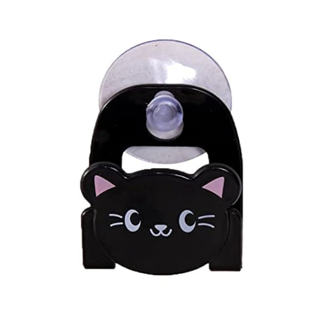 Sink Caddy Suction Cup Holder, Cartoon Sponge Holder Kitchen Sink Caddy Suction Cup Mutifunctional Drain Wall Rack for Sponges Soap Scrubbers Cleaning Brush Black Cat