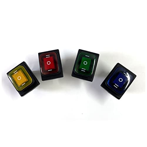 Interrupteur à bascule KCD4-203 DPDT 16A étanche avec LED verte - 4