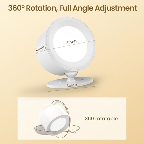 LED Wall Mounted Lamps, 3CCT Battery Operated Wall Lights, White-1 Pack - image 3