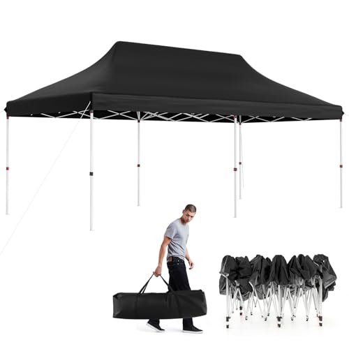 【☀️ Robusto e stabile ☀️】Questa tenda da giardino pieghevole è supportata da un telaio in metallo verniciato a polvere per una buona robustezza e durata. Inoltre, un'eccellente stabilità è garantita grazie alle corde antivento e alle staffe e chiodi di fissaggio in metallo.