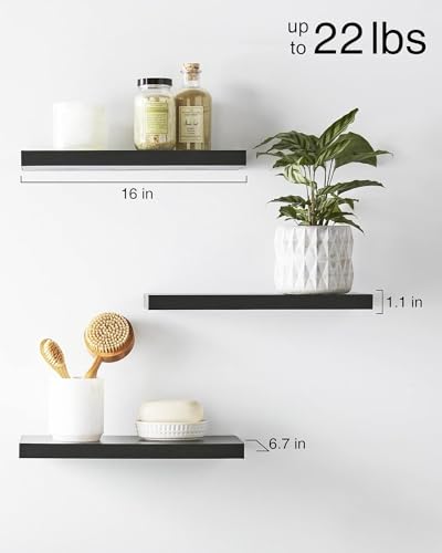 Bayka FSD3V105 Floating Shelves For Wall, Wall Mounted Rustic Wood Shelves For Bathroom thumb #5