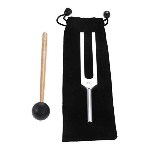 440 Hz Tuning Fork, A440Hz Tuning Fork with Silicone Hammer Bag for Violin Guitar Tuner Instrument
