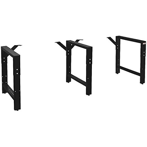 Workbench Frame - 3 Legs - 20" Depth - 29" to 35" Height Adjustable - Black - by BenchPro Cover