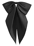 Gsyziux Floppy Bow Ties for Women Pre-Tied Girls Uniform Bow Tie Solid Color Ladies Bowknot Bowties (Black)