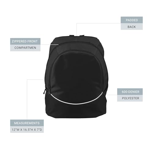 Augusta Sportswear Large Tri-Color Backpack, One Size, Black/Black/White3