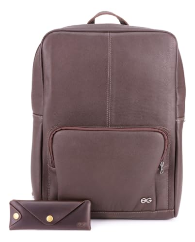 Mochila De Couro Legítimo Bolsa para Notebook Executiva Slim(Marrom-escuro)
