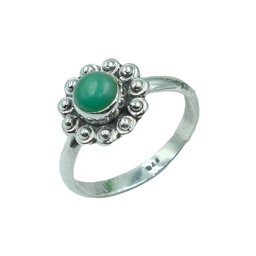 Natural Green Aventurine 925 Sterling Silver Handmade Design Statement Wedding Engagement Promise Ring Jewelry Gift for Mom And Girlfriend (8)