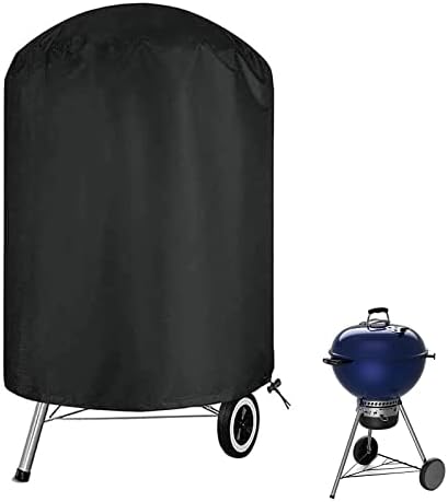 Twopone Charcoal Grill Cover, BBQ Grill Cover for Weber Charcoal Kettle, Heavy Duty Waterproof Outdoor Smoker Cover, Round Grill Cover for Most Charcoal Grill-24 D x 28" H
