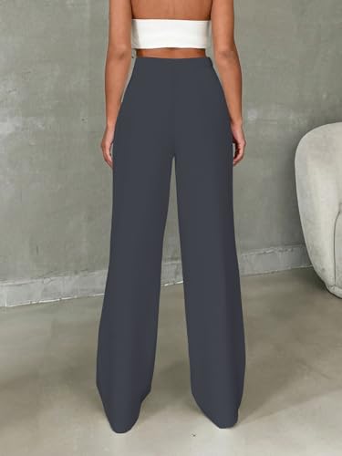 Image of Toochki Trousers for Woman Pants Women's Formal Office Korean | Black Track Pant | Straight | Cotton Spandex Stretchable Trouser | High-Waisted Bottom Wear