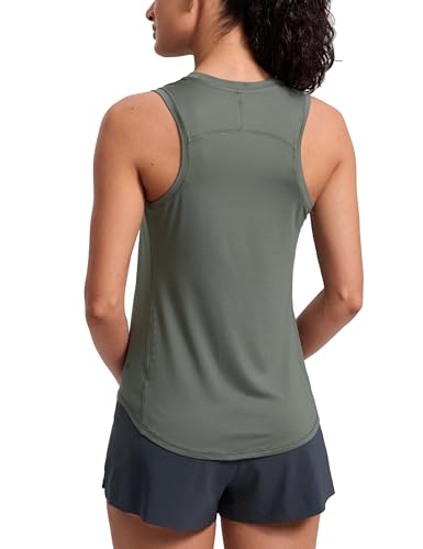 Image of CRZ YOGA Lightweight Racerback Tank Top | Workout, Moisture Wicking, Classic Fit, Hip Length, Reflective Spots, Sleeveless Shirts for Women