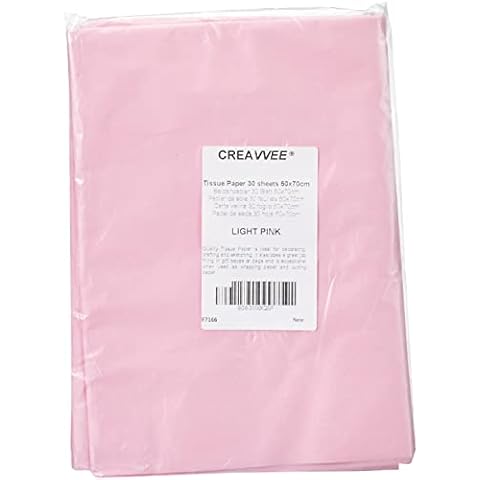 Creavvee Decoupage Papel de seda 50 x 70 cm, 28 Hojas, Rosa Claro Cover