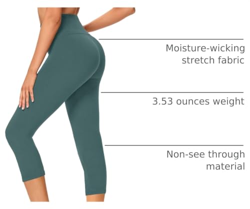 Image of GAYHAY High Waisted Capri Leggings for Women - Soft Slim Yoga Pants for Running Cycling Workout