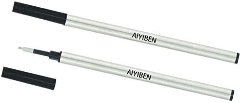 Miniatura 6 de Recambios de bolígrafo roller de 4.37 pulgadas, punta fina de 0.020 in, paquete de repuesto de tinta negra de repuesto de bolígrafo reemplazable