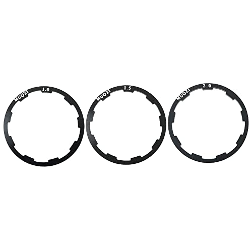 JJHXSM 3pcs Bike Cassette Spacers 1.0mm / 1.5mm / 2.0mm Bicycle Headset Gasket Aluminum Alloy Flywheel Hub Washer