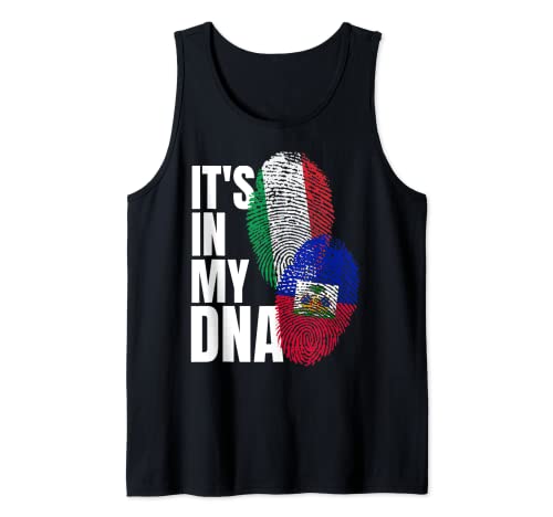 Bandera italiana y haitiana mezcla ADN Heritage Camiseta sin Mangas