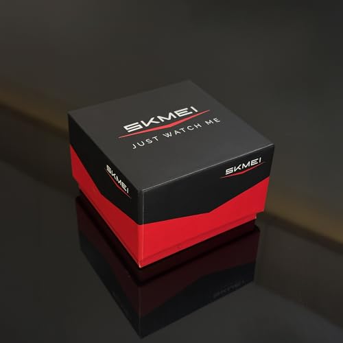 SKMEI Sport Watch with LED Screen for Men Analog-Digital Display Black Dial ABS::PU Men's PU Army Grey Camo Color Stylish Band, Water-Resistant & Scratch-Resistant-1688, Gray, Military