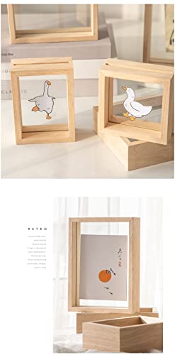 FASHION YO Photo Frame Beech Wood Picture Frames for Desk Double Sided Decor Family Friends Gifts 4x6 8x6 7x5 Portrait & Landscape (Nature Wood 8x6(15.2 * 20.3CM)) - Image 4