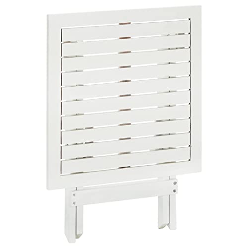 Table basse d'extérieur blanc bois d'acacia table de jardin terrasse