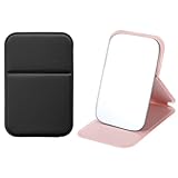 Top 12 Best Travel Makeup Mirror 2021 Review 26 Gsbnjuy 2PCS Hand Mirrors Mini Folding Mirror Travel Makeup Mirror Adjustable PU Pocket Mirrori Small Handheld Wallet Mirrors for Travel Home Camping Office