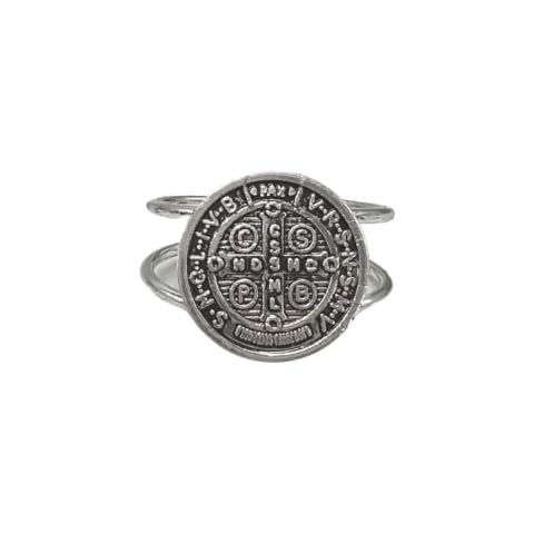 Needzo Silver Saint Benedict Ring Cover
