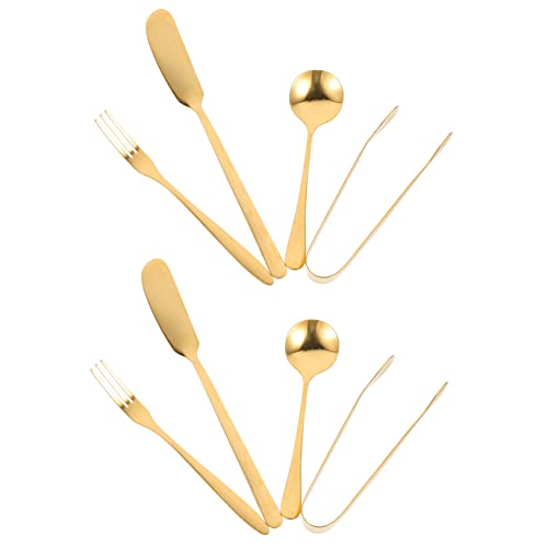 HOLIDYOYO Indoor Cheese Serve Tool Set 14pc Stainless Steel Cheese Knife Set Spatula Slicer Spoons Tongs Home Kitchen Essentials