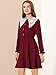 Allegra K Women's Vintage Ruffle Hem Dresses A-Line Crochet Peter Pan Collar Dress X-Small Red