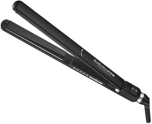 BaBylissPRO Lisseur numérique ultra-mince Nano Titanium, 5 LED Température numérique jusqu'à 450F, Fer plat professionnel, Plaques de titane véritable et chauffage en céramique