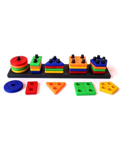 Image of Humming Bird Geometrics Educational & Learning Shape Sorter Toys for Kids Smart Creative Activity Fun & Learning Toy Blocks Multicolor Stacking Block Game for Kids