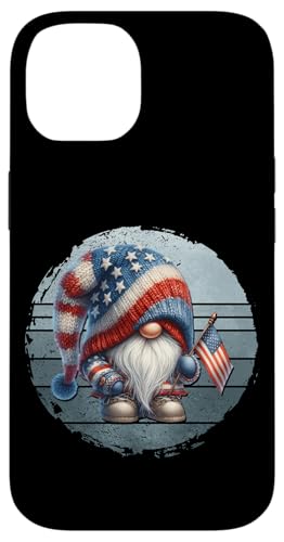 Retro 4th Of July Gnome American Flag Themed Graphic For Dad Custodia per iPhone 14