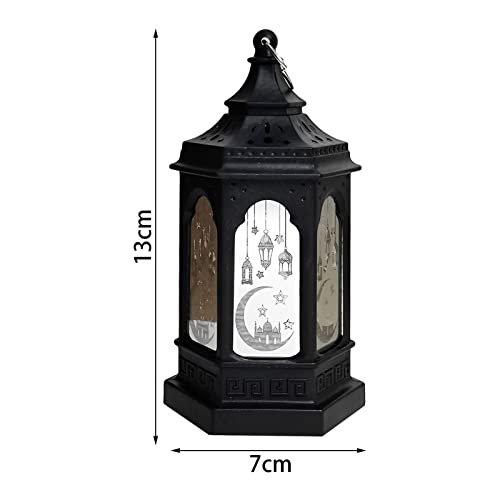 Eid Candle Lanterns Ramadan Lantern Lamps Eid Mubarak LED Lights Ornaments Muslim Party Lantern Crafts for Muslim Islam Festival Tabletop Lanterns (Yellow) - Afbeelding 5