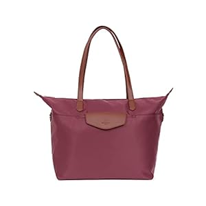 Hexagona – Sac cabas porté épaule – Compatible format A4 et téléphone portable – Pour Femme – Collection Pop – Cassis
