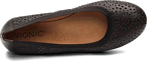 Vionic Robyn Women's Comfort Flat Black Leather - 8 Medium #TOP4