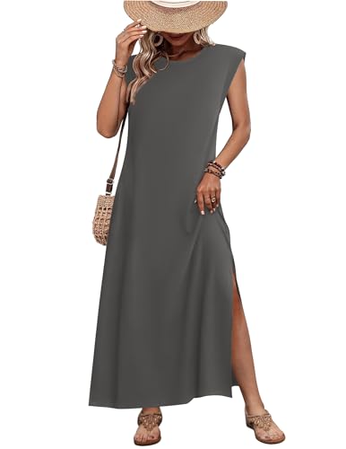 Image of Zeagoo Summer Dresses for Women 2026 Long Maxi Sundresses Loose Split Wrinkle-Free Beach Travel Vacation Clothes