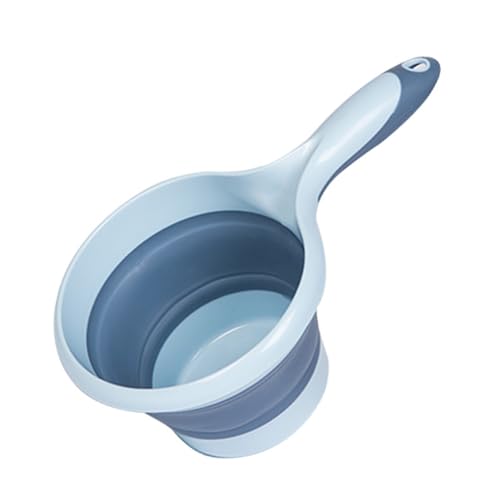 CHEOTIME Folding Water Ladle, Collapsible Water Scoop Portable Water Pourer Dipper Spoon for Kitchen Ladles Bathroom Washing Water Scoop(Sky Blue)