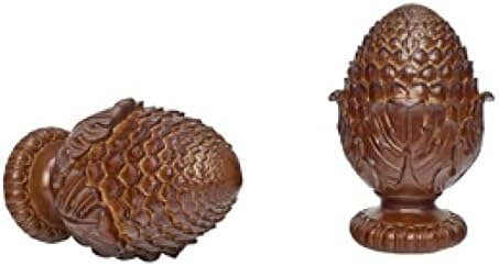Kirsch Oakleaf Cone Finials Wood Trends - 1 3/8" - Coffee