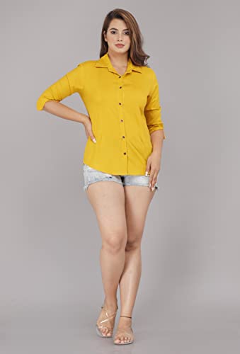 Image of Women Solid Shirt for Office & Casual wear | 3 /4th Sleeves Spread Collar