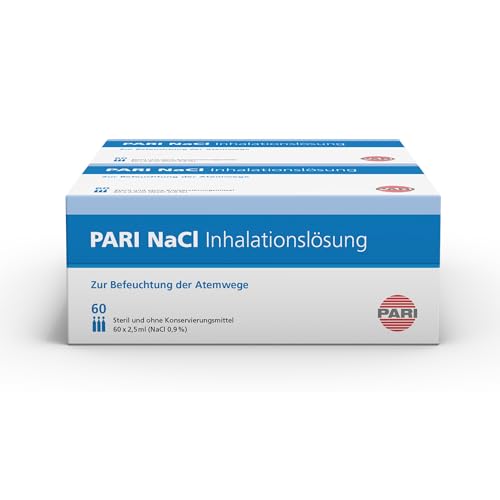 PARI Kochsalzlösung zum Inhalieren für Kinder und Erwachsene 120 Ampullen á 2 5ml NaCl 0 9 Inhalationslösung - Steril und ohne Konservierungsstoffe
