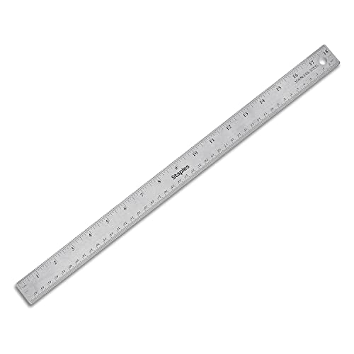 Staples 18‑Inch Stainless Steel Ruler with Non‑Slip Cork Base –...