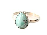 Stein: Larimar Larimar Ring, Geschenk für sie, Statement Ring Schmuck, blauer Steinring, natürlicher Edelsteinring (Größe - 8.25 USA) SC-5562, Edelstein, Larimar