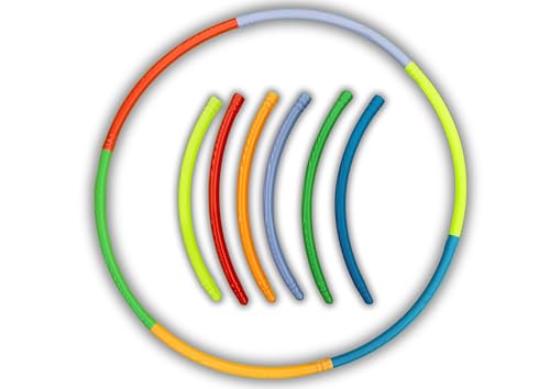 Image of Vinson Hula Hoop Ring for Kids Fitness. Gymnastic & Other Weight Loss Exercises, Detachable & Easy to Assemble, Weight - 200 GMS, Multicolor, Set of 6 pcs