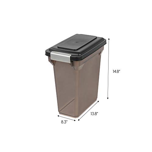 Iris Usa 12.5 Lbs / 15 Qt Weatherpro Airtight Pet Food Storage Container, For Dog Cat Bird And Other Pet Food Storage Bin, Pet Supplies, Keep Pests Out, Keep Fresh, Easy Access, Bpa Free, Smoke #TOP1