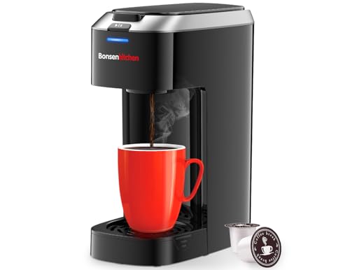 Bonsenkitchen Single Serve Coffee Maker K Cup Pod with 6-14oz Brew Size- 3 Min Fast Brewing Machine...