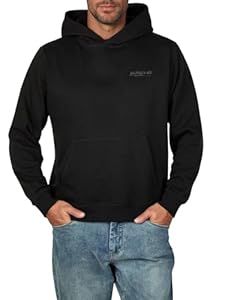 JACK & JONES Hoodie Herren Relaxed Fit mit Print JWHINTERLUDE Sweat Hood Plus Size Kapuzenpullover Pullover Sweatshirt, Größe:8XL, Farbe:Black