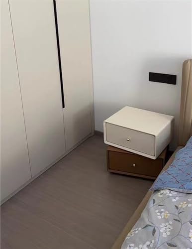 Table de nuit en bois et cuir haut de gamme pour chambre chic