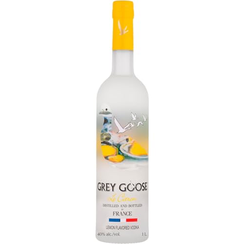 GREY GOOSE Le Citron, ALC. 40 %, 100 cl / 1 l, vodka francés de premium elaborado con vodka GREY GOOSE y con la esencia de limones de la región francesa de Menton