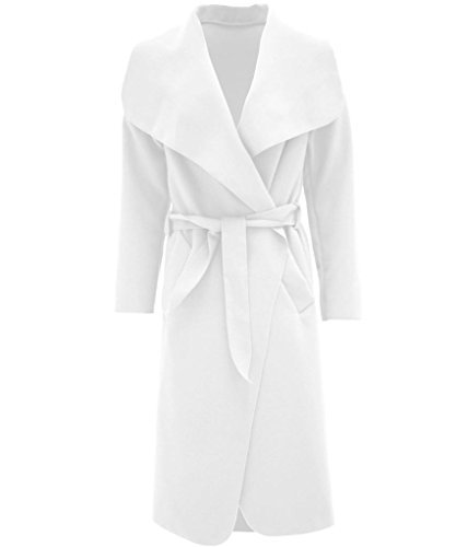 Womens Oversized Waterfall Front Long Belted Coat