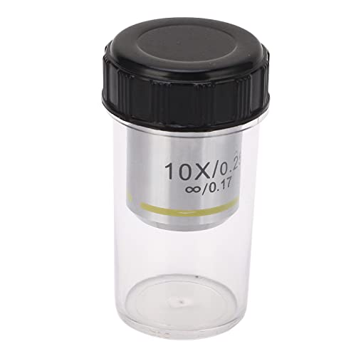 195 10X Microscope Objective Lens, Clear 195 10X Achromatic Objective Lens 20.2mm RMS Thread Optical Glass Infinity for Workshop